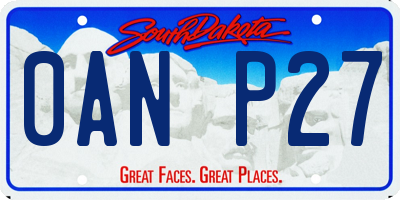 SD license plate 0ANP27