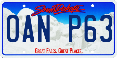 SD license plate 0ANP63