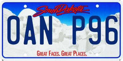 SD license plate 0ANP96