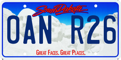 SD license plate 0ANR26