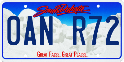 SD license plate 0ANR72