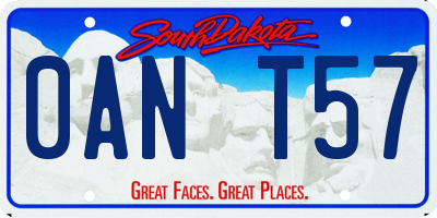 SD license plate 0ANT57