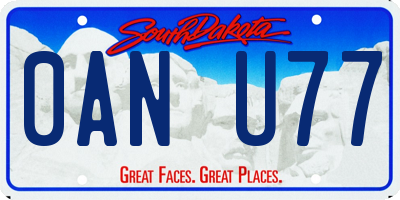 SD license plate 0ANU77