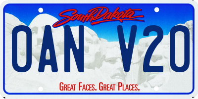 SD license plate 0ANV20