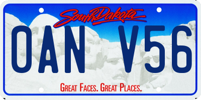 SD license plate 0ANV56