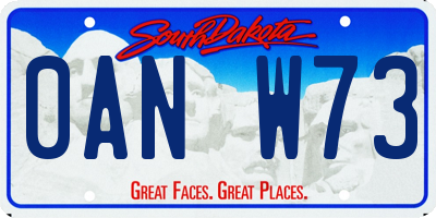 SD license plate 0ANW73