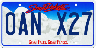SD license plate 0ANX27