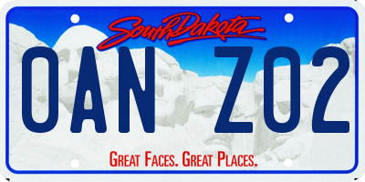 SD license plate 0ANZ02