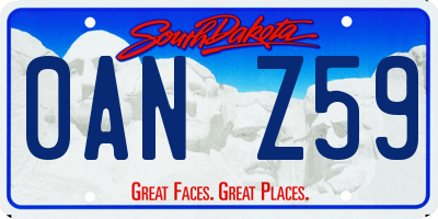 SD license plate 0ANZ59