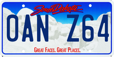 SD license plate 0ANZ64