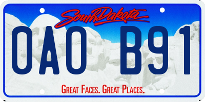 SD license plate 0AOB91