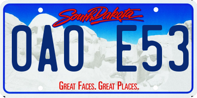 SD license plate 0AOE53