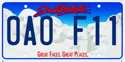SD license plate 0AOF11