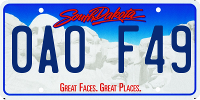 SD license plate 0AOF49