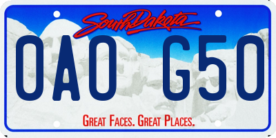 SD license plate 0AOG50