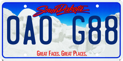 SD license plate 0AOG88