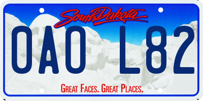 SD license plate 0AOL82