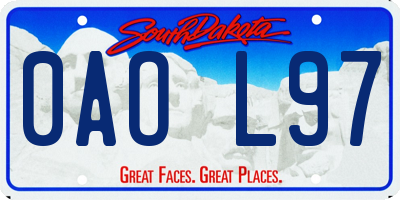 SD license plate 0AOL97