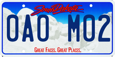 SD license plate 0AOM02