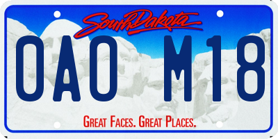 SD license plate 0AOM18