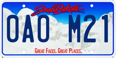 SD license plate 0AOM21