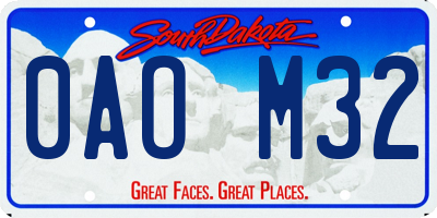 SD license plate 0AOM32