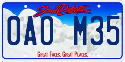 SD license plate 0AOM35