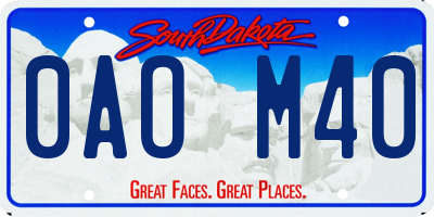 SD license plate 0AOM40