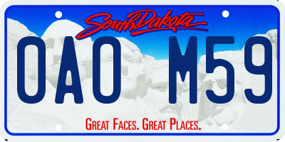 SD license plate 0AOM59