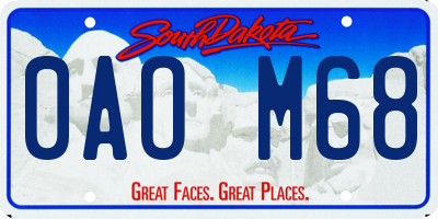 SD license plate 0AOM68