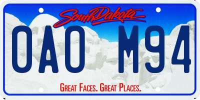 SD license plate 0AOM94