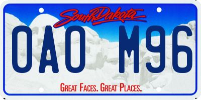 SD license plate 0AOM96