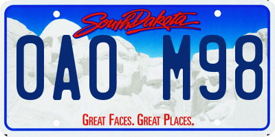 SD license plate 0AOM98