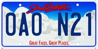 SD license plate 0AON21