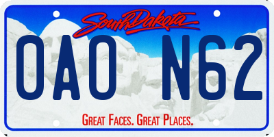 SD license plate 0AON62