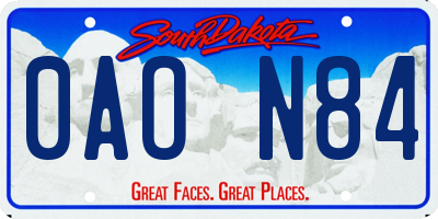 SD license plate 0AON84