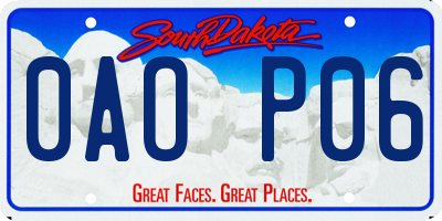 SD license plate 0AOP06