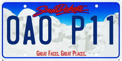 SD license plate 0AOP11