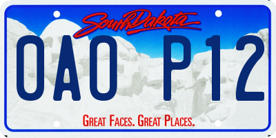 SD license plate 0AOP12