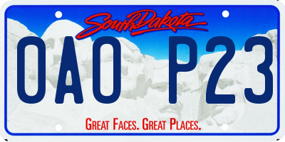 SD license plate 0AOP23