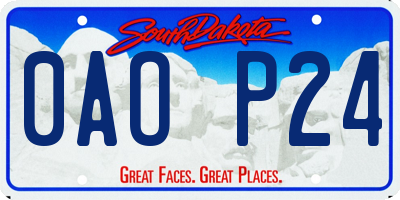 SD license plate 0AOP24