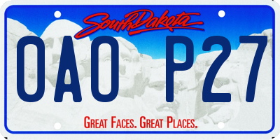 SD license plate 0AOP27