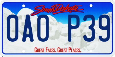 SD license plate 0AOP39