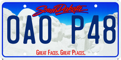 SD license plate 0AOP48