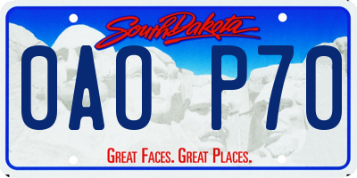 SD license plate 0AOP70