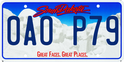 SD license plate 0AOP79