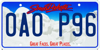 SD license plate 0AOP96