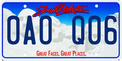 SD license plate 0AOQ06