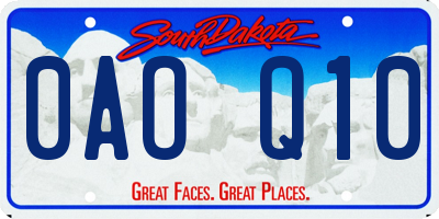 SD license plate 0AOQ10