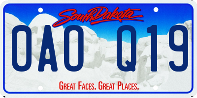 SD license plate 0AOQ19